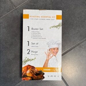 Roasting Essential Kit with Brining Bags Baster and Meat Claws